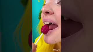 Pikachus Lipstick Sneaking Hack with Lollipop 🍭 shorts 123go ytshorts [upl. by Andryc]