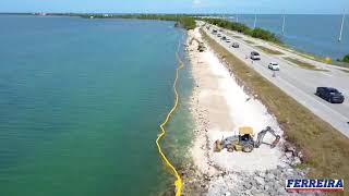 Ferreira Construction Southern Division Regrading and Installing Riprap Along the Shoreline US 1 [upl. by Aninotna222]