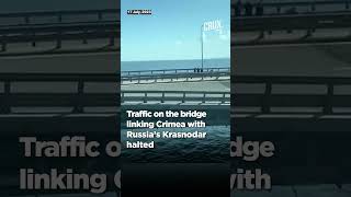 Watch  Footage Shows Damaged Crimea Bridge After Ukraine Attack [upl. by Neyugn]