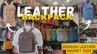 Leather backpack for men  Dharavi leather market leather bag manufacturer retail office laptop bag [upl. by Odlabu]