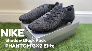 Nike Phantom GX2 Elite AGPro Football Boots  On Feet  Shadow Black Pack [upl. by Kalbli745]