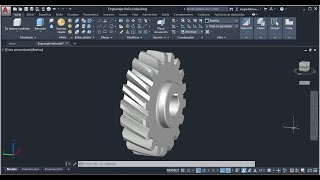 Cómo dibujar un Engranaje helicoidal en Autocad 3D [upl. by Ennaitak]