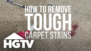 How to Remove Tough Carpet Stains  HGTV [upl. by Bonis]