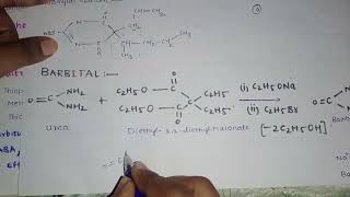 synthesis of barbitalbarbituratesunit4 DRUGS ACTING ON CNS [upl. by Sholem969]