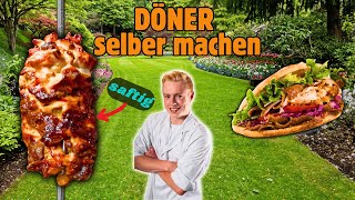 Döner selbst gemacht 🥙 perfekter Grillgenuss🔥 – aus Hähnchen und Rind 🥩 [upl. by Medwin]