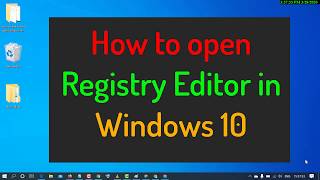 How to open Registry Editor in Windows 10 [upl. by Opportuna]