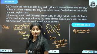 a Despite the fact that both CO2 and H2O are triatomic molecules the H2O molecule is bent whe [upl. by Lesley]