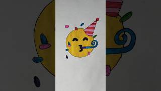 Partying Face Emoji 🥳 emoji drawing fazart shorts [upl. by Jillian]