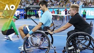 Novak Djokovic plays wheelchair tennis  Australian Open 2017 [upl. by Radmilla]