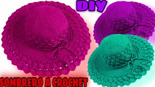 Sombrero muy fácil de tejer a crochet paso a paso TODAS LAS TALLAS [upl. by Airretnahs846]