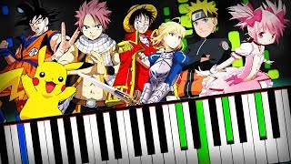 Anime Piano Medley 【Openings OST Theme Songs OP】 Tutorial Sheet Music  midi Synthesia cover [upl. by Yrrab360]