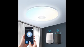 Plafoniera LED Soffitto Aigostar WiFi 18W 75W App e Voce compatibile con Alexa e Google Home [upl. by Addison]