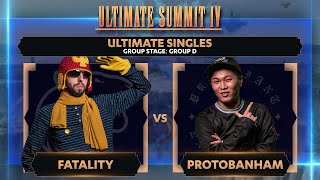 Fatality vs ProtoBanham  Ultimate Singles Group D  Ultimate Summit 4  Cpt Falcon vs Lucina [upl. by Maurilia784]