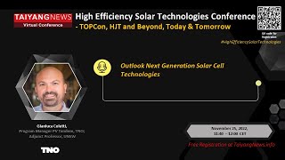 Gianluca Coletti TNO Outlook Next Generation Solar Cell Technologies [upl. by Bonnie767]