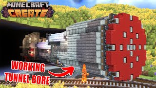 I Built A Working TUNNEL BORE In Minecraft Create Mod [upl. by Gertruda]