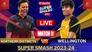 Super Smash live  ND Vs WEL Live  Wellington vs Northern Districts live  super smash t20 live [upl. by Brogle]