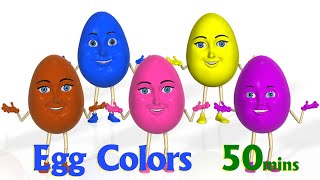 Surprise Eggs Color Songs  Learn colours  3D Egg colors Nursery Rhymes amp Songs for children [upl. by Uyekawa]