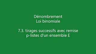 Dénombrement  3 tirages successifs avec remise plistes dun ensemble E [upl. by Tressa]