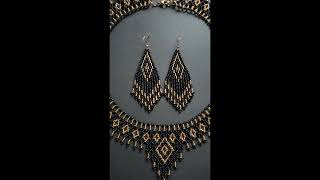 Beaded necklace tutorial seed bead earrings with fringes beading tutorials [upl. by Nlyak]