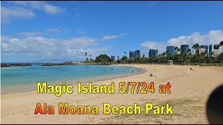 4K Magic Island Walk at Ala Moana Beach Park on 5724 in Honolulu Oahu Hawaii [upl. by Barmen858]