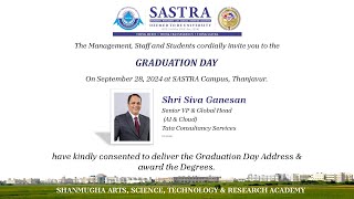 Graduation Day  SASTRA on 28092024  1130AM [upl. by Nomor893]