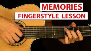 Memories  Maroon 5  Fingerstyle Guitar Lesson Tutorial How to Play Fingerstyle [upl. by Auohp]