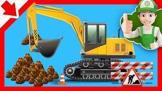 Excavator for Children Backhoe Cartoons for Kids  Little Smart Kids [upl. by Rosmunda667]