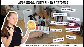 Sentrainer à tatouer en étant débutant  Devenir tatoueur  Astuces  Matériels de base 🦋🐝 [upl. by Ottie]