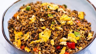 Easy Sesame Egg Fried Rice Recipe [upl. by Nalyt]