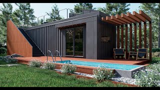 Shipping Container House Design – One Bedroom – A Quiet Place to Live  40 ft HC [upl. by Keener882]