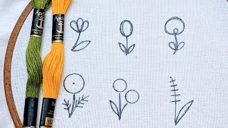 VERY VERY EASY LITTLE FLOWER EMBROIDERY DESIGNS FOR BEGINNERS5 MINUTE HAND EMBROIDERY [upl. by Weslee]