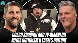 Coach Sirianni amp Coach Tyrianni Talk Media Criticism amp Historic Performance In Eagles 82 Start [upl. by Ynnek]