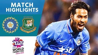 3 Wickets In Crazy Final Over  India vs Bangladesh  ICC Mens WT20 2016  Highlights [upl. by Pickens]