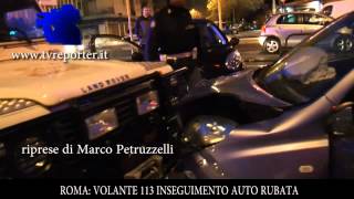 POLIZIA INSEGUE AUTO RUBATA IN FUGA CONTROMANO [upl. by Ydwor]