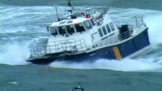 Windfarm service vessel Island Tiger undergoing rough weather sea trials off Cork 2011 [upl. by Sofia]