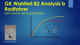 GK Prüfungsteil B2 Analysis Mathe Abi Klausur NRW 2024 Aufgabe b Radfahrer [upl. by Yerbua]