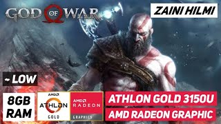 God Of War 2019  Athlon Gold 3150u  Vega 3  8GB Dual Channel [upl. by Irahcaz]