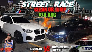 STREET RACE IT GETS HEATED X3M F97 VS TFM M340 G20 CLEAN OR JUMP IT GOT CRAZY AT THE LINE [upl. by Onivag629]