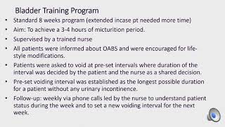 23238 BLADDER TRAINING IN FEMALE PATIENTS WITH OVERACTIVE BLADDER SYNDROME RESULTS OF A REMOTE [upl. by Yuhas]