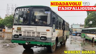 Nidadavolu To Tadepalligudem Ordiary Bus Journey in Worest Roads [upl. by Roana]