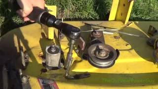 John Deere LA110 42quot Deck Repair  Replace Spindle and Blades [upl. by Eastman]