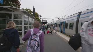 Sweden Stockholm Nynäshamn boarding SL train to Bålsta [upl. by Jarad]