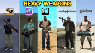 BEST HEAVY WEAPON FROM EVERY GTA GTA 5 VS GTA 4 VS GTA SAN ANDREAS VS GAT VICE CITY VS GTA 3 [upl. by Talich]