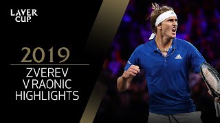 Zverev v Raonic Match Highlights  Laver Cup 2019 [upl. by Miran]