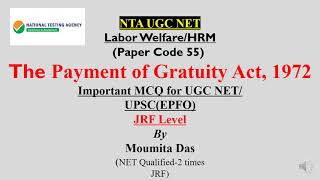 Important MCQ on The Payment of Gratuity Act 1972 With Latest Amendment Complete With 1 Class [upl. by Evars]