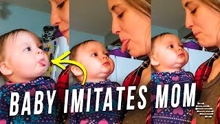 Precious Baby Imitates Her Mom’s Tongue Movement [upl. by Assirec]