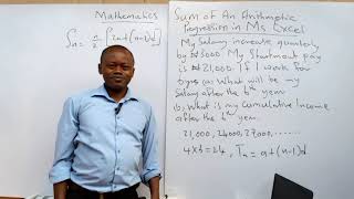 USE MS EXCEL TO CALCULATE TERMS IN ARITHMETIC SEQUENCE THE SUMvictorohia739 [upl. by Tedd859]