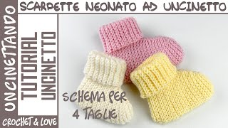 Scarpette per Neonato allUncinetto Facili e Super Morbide  Tutorial Passo a Passo [upl. by Venezia]