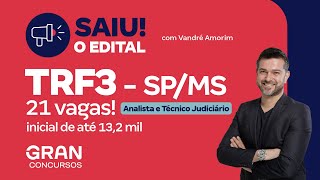 Concurso TRF3SPMS Saiu o edital São 21 vagas com inicial de até 132 mil para Analista e Téc [upl. by Towny]