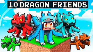 10 FRIENDS On ONE BLOCK But We’re DRAGON MOBS in Minecraft With Crazy Fan Girl [upl. by Donella122]